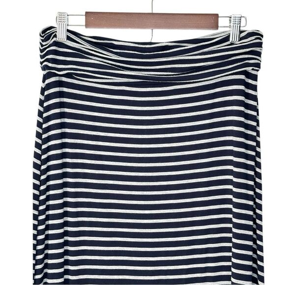J. Crew Jersey Maxi Skirt Navy Stripe Size Medium - Picture 7 of 11